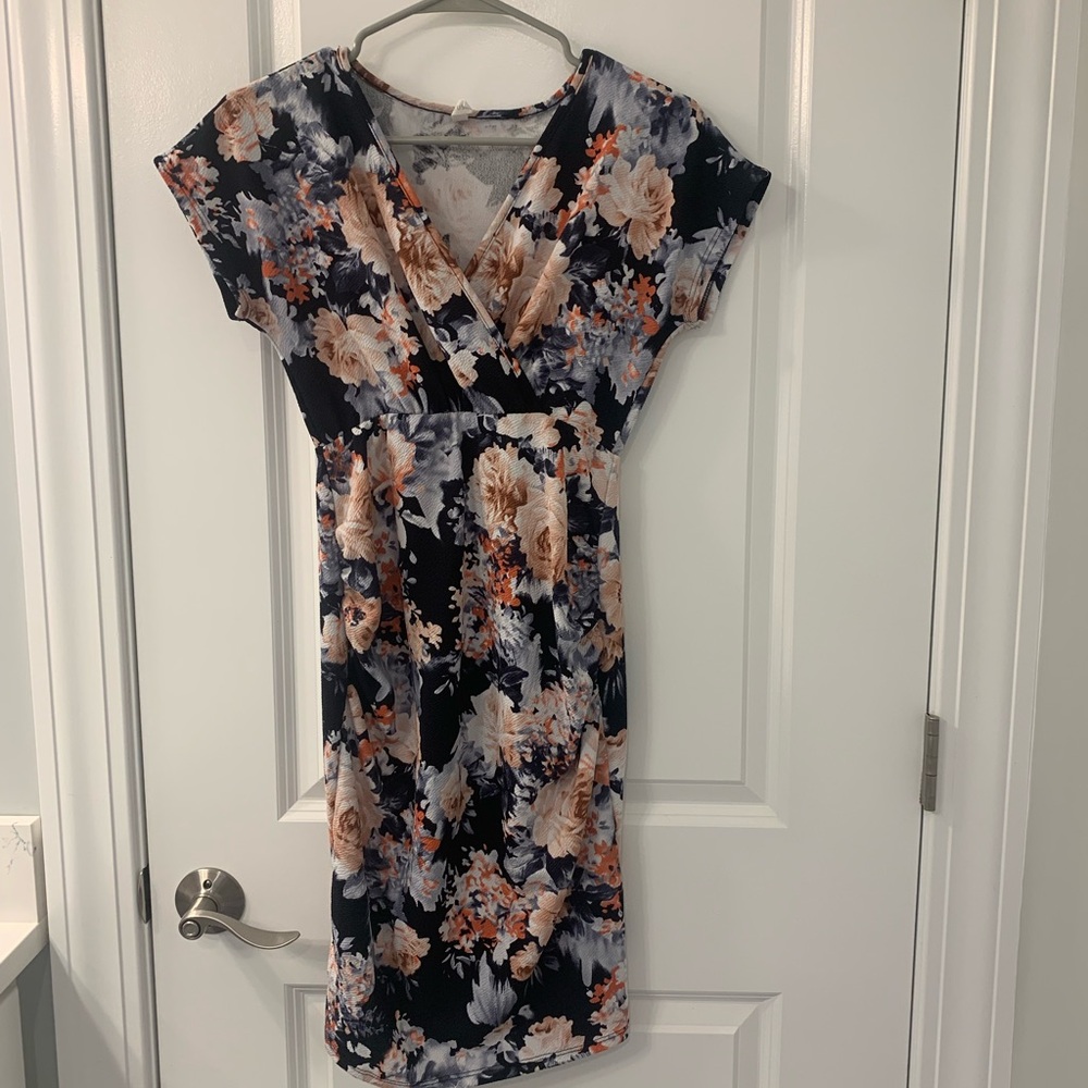 Pink Blush Maternity Floral V-Neck Dress